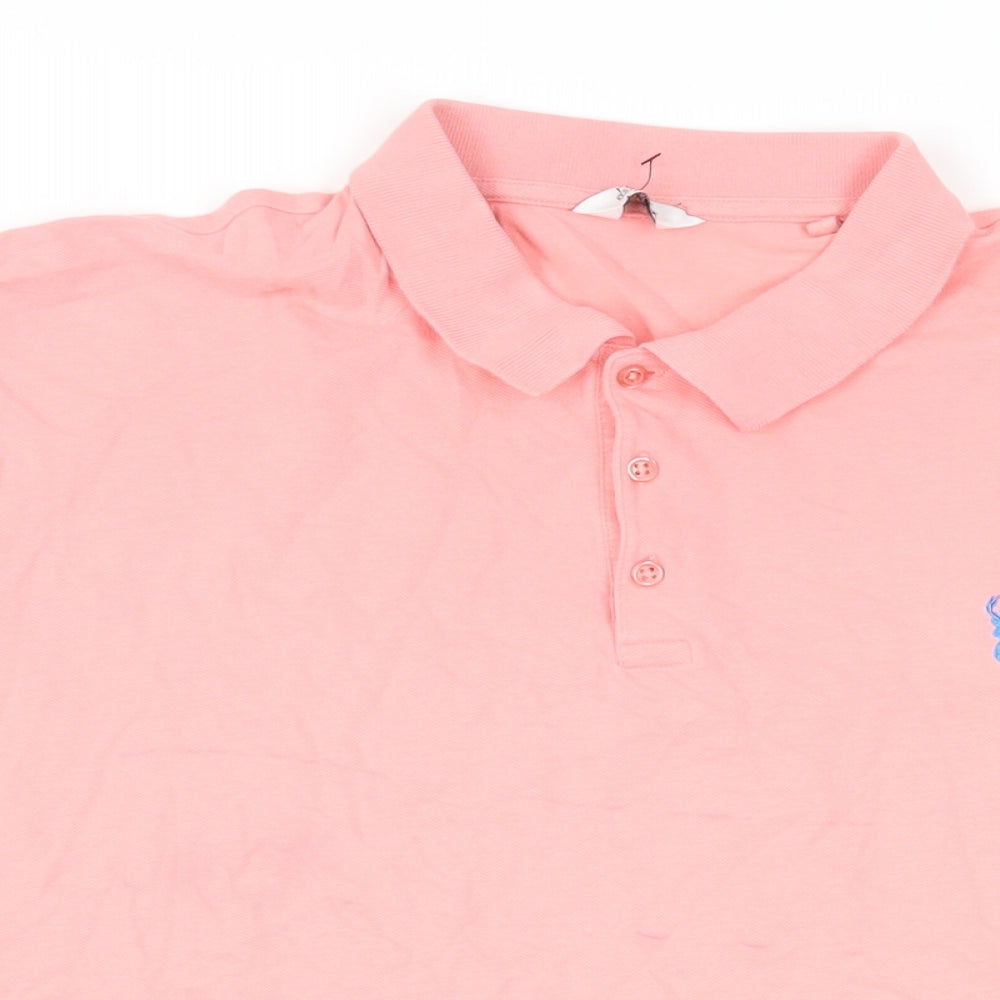 NEXT Mens Pink Cotton Polo Size 2XL Collared Button