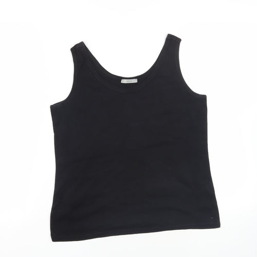 Marks and Spencer Womens Black Cotton Basic Tank Size XL Scoop Neck