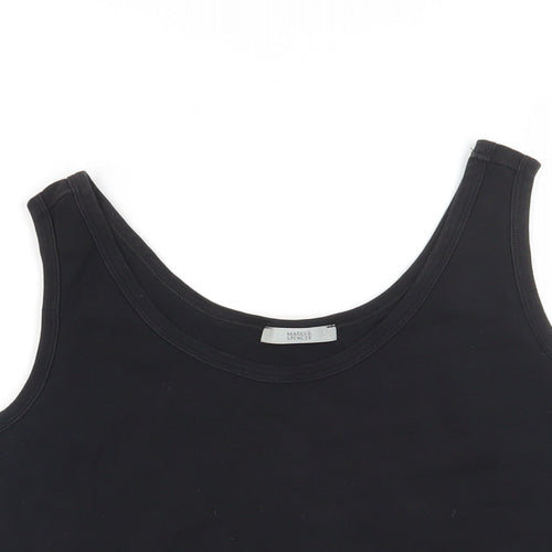 Marks and Spencer Womens Black Cotton Basic Tank Size XL Scoop Neck