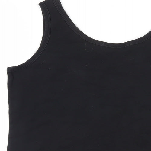 Marks and Spencer Womens Black Cotton Basic Tank Size XL Scoop Neck