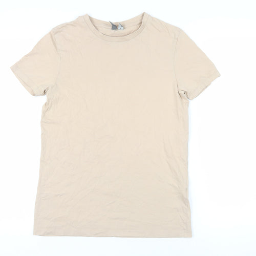 ASOS Mens Beige Cotton T-Shirt Size XS Crew Neck