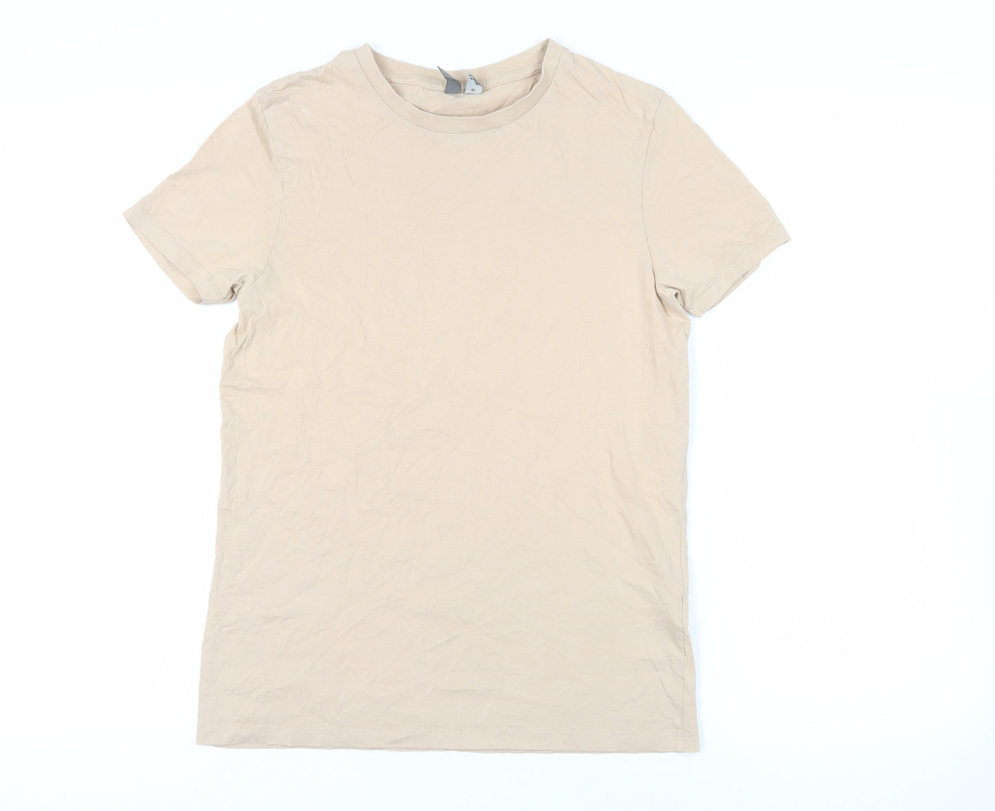ASOS Mens Beige Cotton T-Shirt Size XS Crew Neck