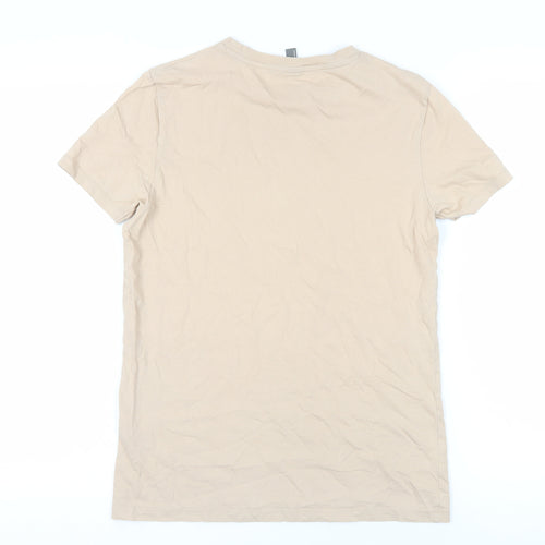 ASOS Mens Beige Cotton T-Shirt Size XS Crew Neck