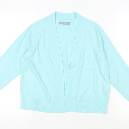 Marks and Spencer Womens Blue V-Neck Acrylic Cardigan Jumper Size 12 - Open