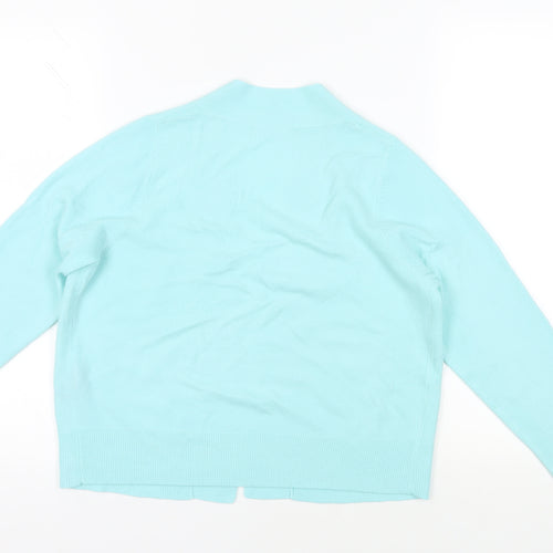 Marks and Spencer Womens Blue V-Neck Acrylic Cardigan Jumper Size 12 - Open