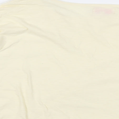 NEXT Womens Ivory Cotton Basic Blouse Size 6 Boat Neck - Lace Front Detail