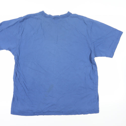 Cotton Traders Mens Blue Cotton T-Shirt Size M Crew Neck