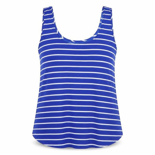 Forever 21 Womens Blue Striped Polyester Basic Tank Size M Scoop Neck