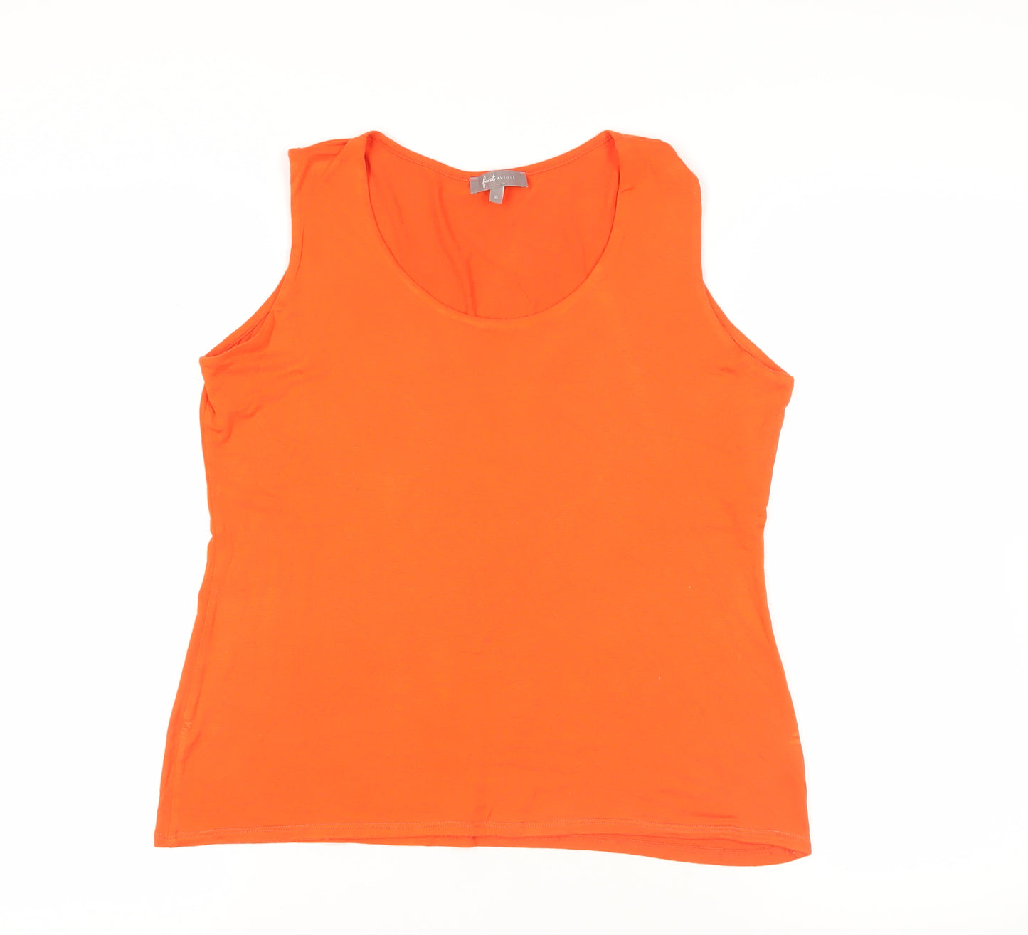 First Avenue Womens Orange Viscose Basic Tank Size 16 Scoop Neck