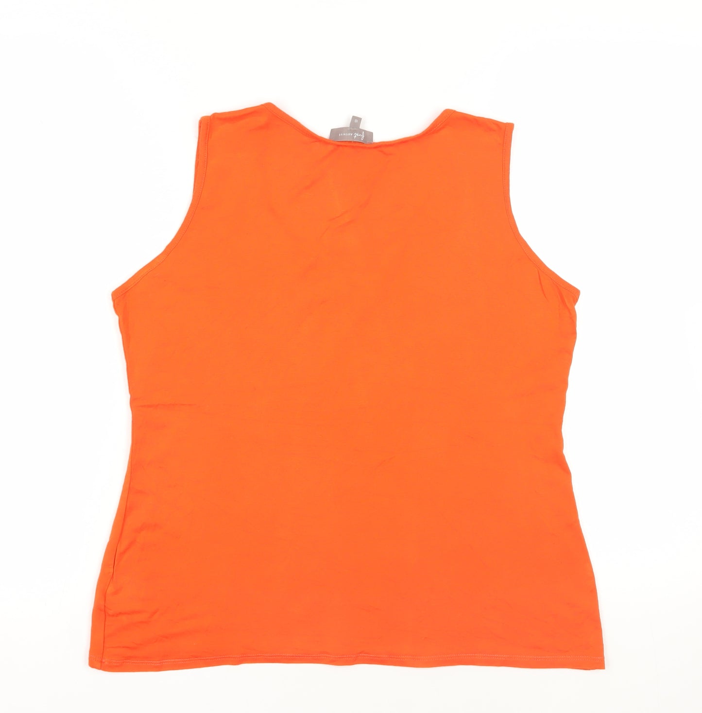 First Avenue Womens Orange Viscose Basic Tank Size 16 Scoop Neck