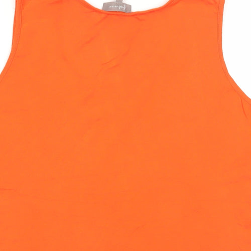 First Avenue Womens Orange Viscose Basic Tank Size 16 Scoop Neck