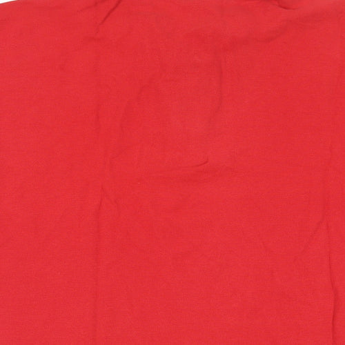 Marks and Spencer Mens Red Cotton Polo Size L Collared Button