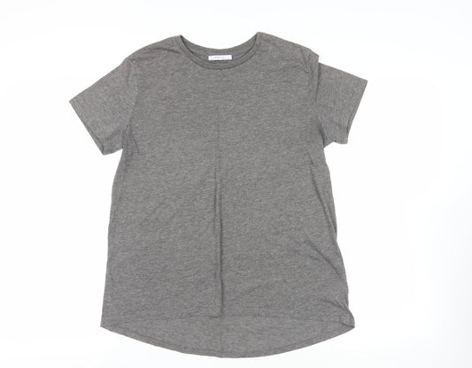 Zara Womens Grey Polyester Basic T-Shirt Size M Crew Neck