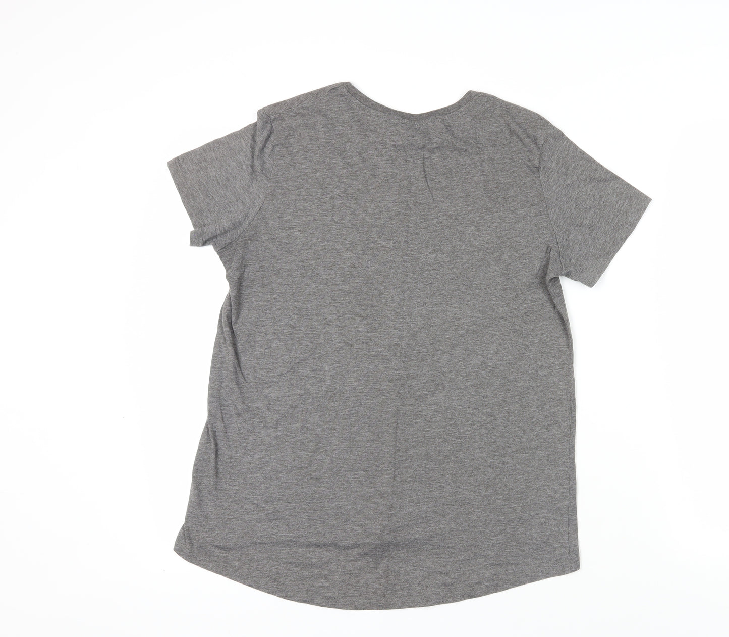 Zara Womens Grey Polyester Basic T-Shirt Size M Crew Neck