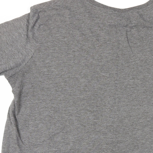 Zara Womens Grey Polyester Basic T-Shirt Size M Crew Neck