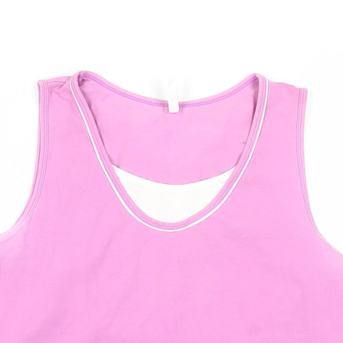 Marks and Spencer Womens Purple Cotton Basic Tank Size 16 Scoop Neck