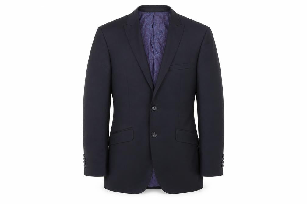 Front view of Marks & Spencer men’s black wool jacket blazer, size 38, regular