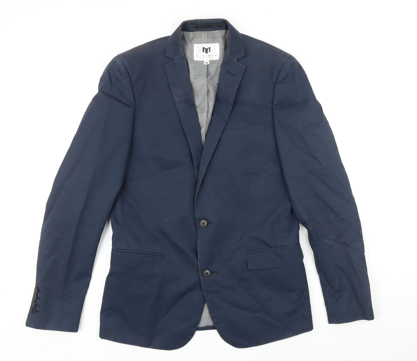 Mininum Mens Blue Cotton Jacket Blazer Size 46 Regular