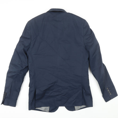 Mininum Mens Blue Cotton Jacket Blazer Size 46 Regular