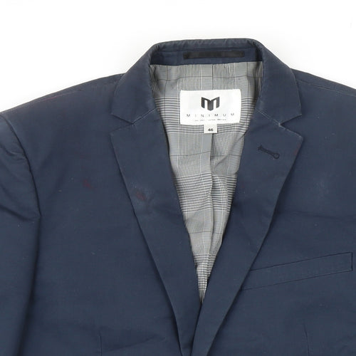 Mininum Mens Blue Cotton Jacket Blazer Size 46 Regular