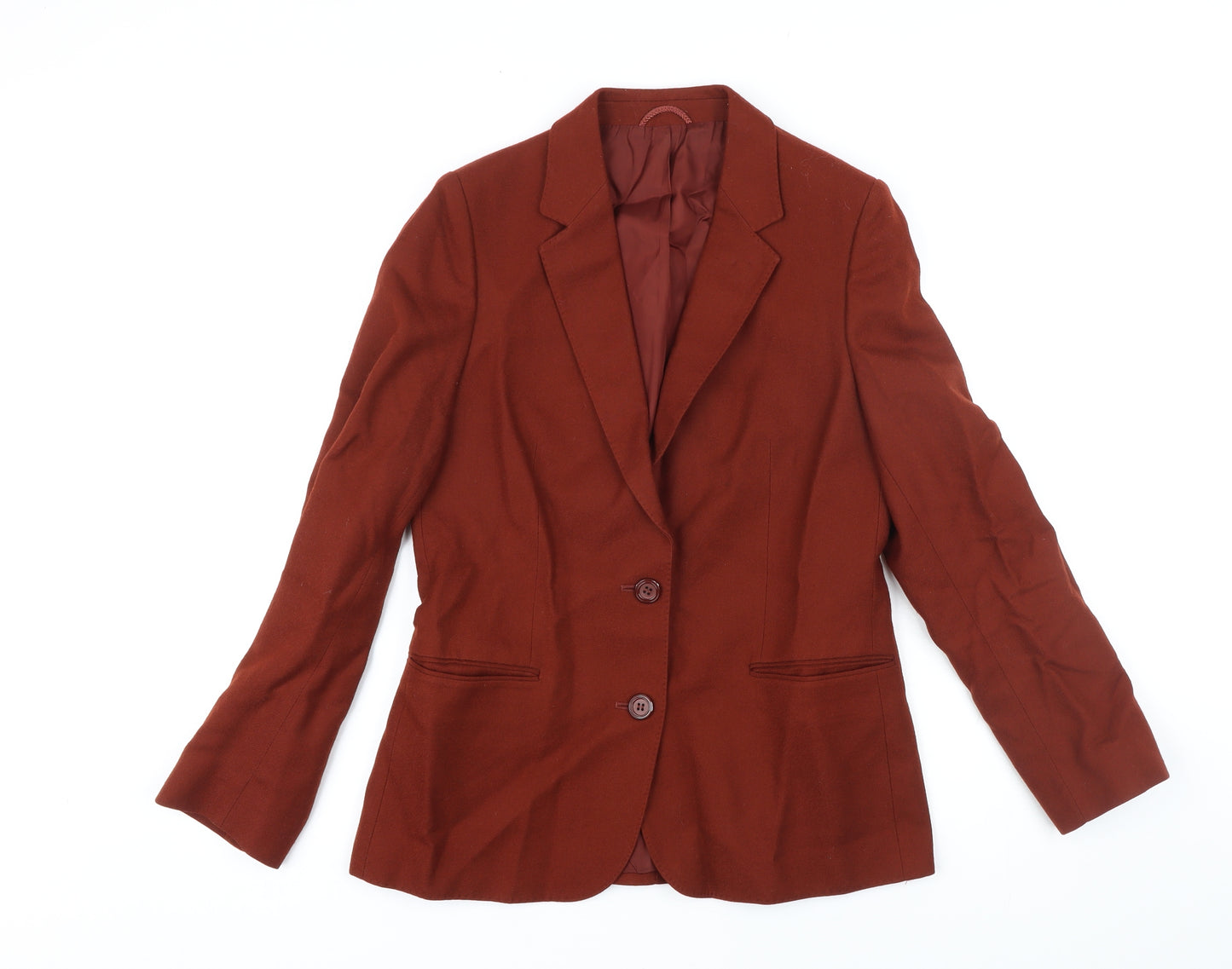 St Michael Womens Brown Jacket Blazer Size 12 Button - Vintage