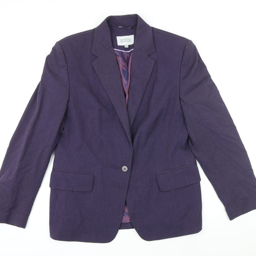 NEXT Womens Purple Jacket Blazer Size 16 Button