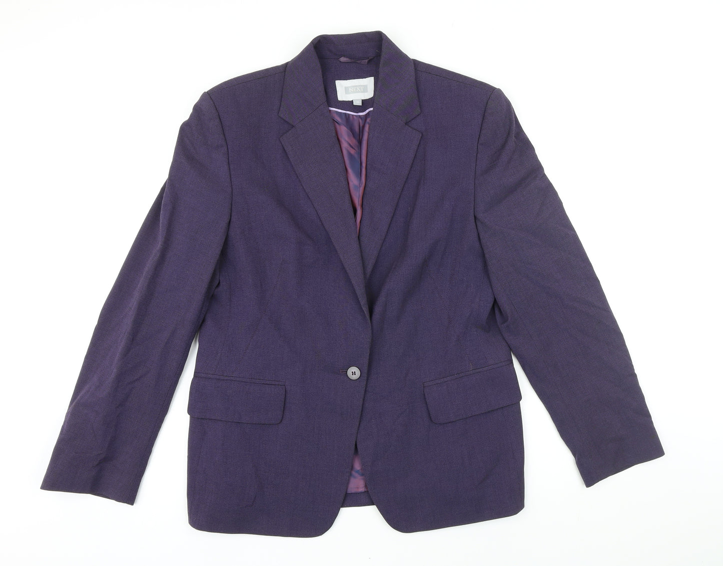 NEXT Womens Purple Jacket Blazer Size 16 Button