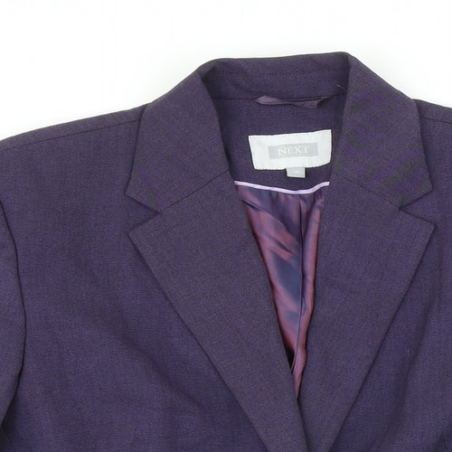 NEXT Womens Purple Jacket Blazer Size 16 Button