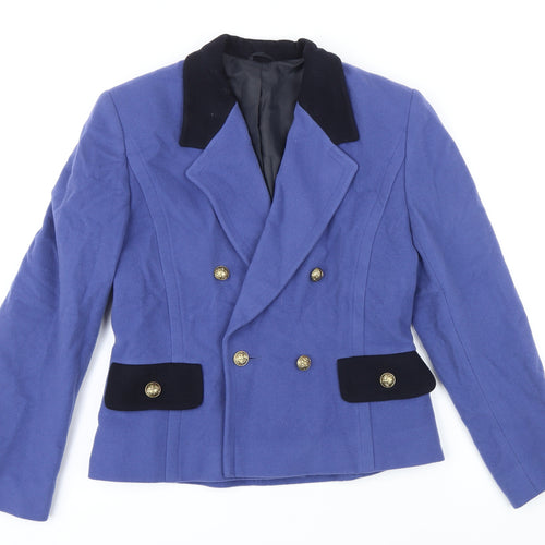 Country Cassics Womens Blue Jacket Blazer Size 10 Button