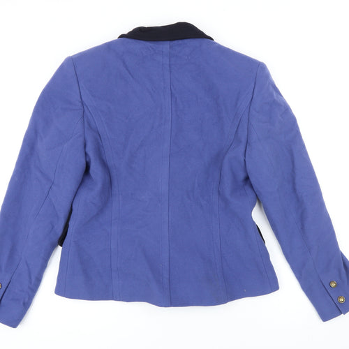 Country Cassics Womens Blue Jacket Blazer Size 10 Button