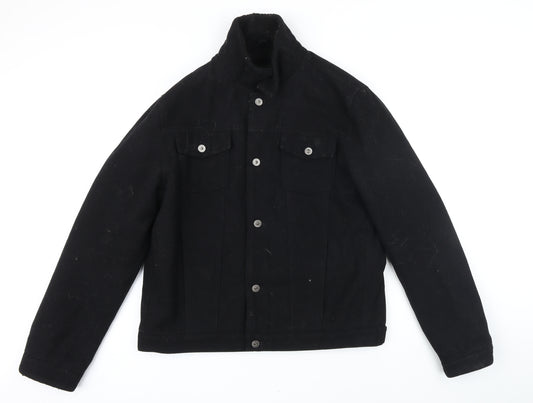 ASOS Mens Black Jacket Size L Button