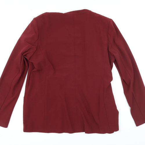 M&S Womens Red Jacket Blazer Size 10