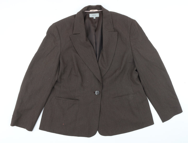 M&S Womens Brown Gilet Blazer Size 20 Button