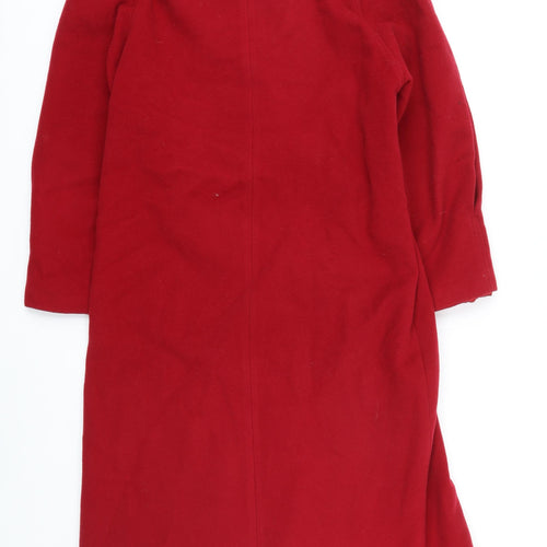 House of Frazer Womens Red Overcoat Coat Size 12 Button