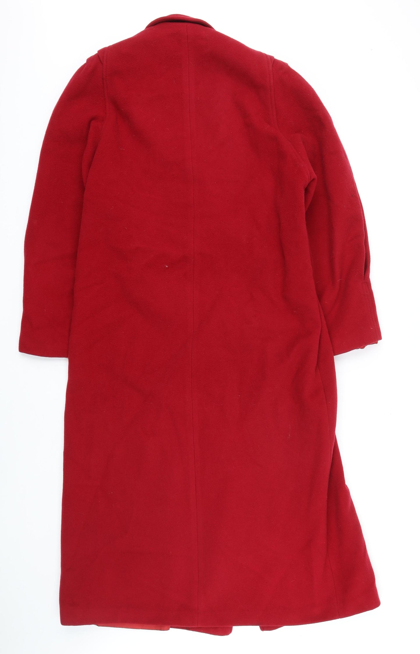 House of Frazer Womens Red Overcoat Coat Size 12 Button