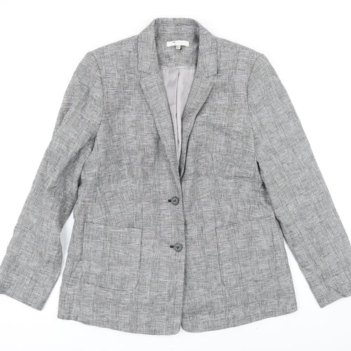 John Rocha Womens Multicoloured Check Jacket Blazer Size 16 Button