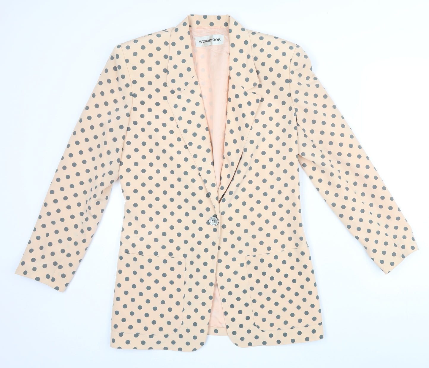 Windsmoor Womens Orange Polka Dot Jacket Blazer Size 10 Button