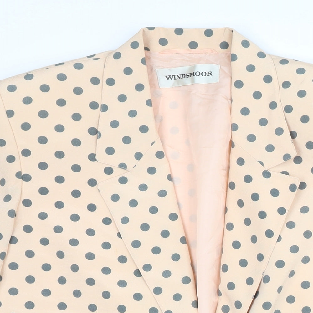 Windsmoor Womens Orange Polka Dot Jacket Blazer Size 10 Button