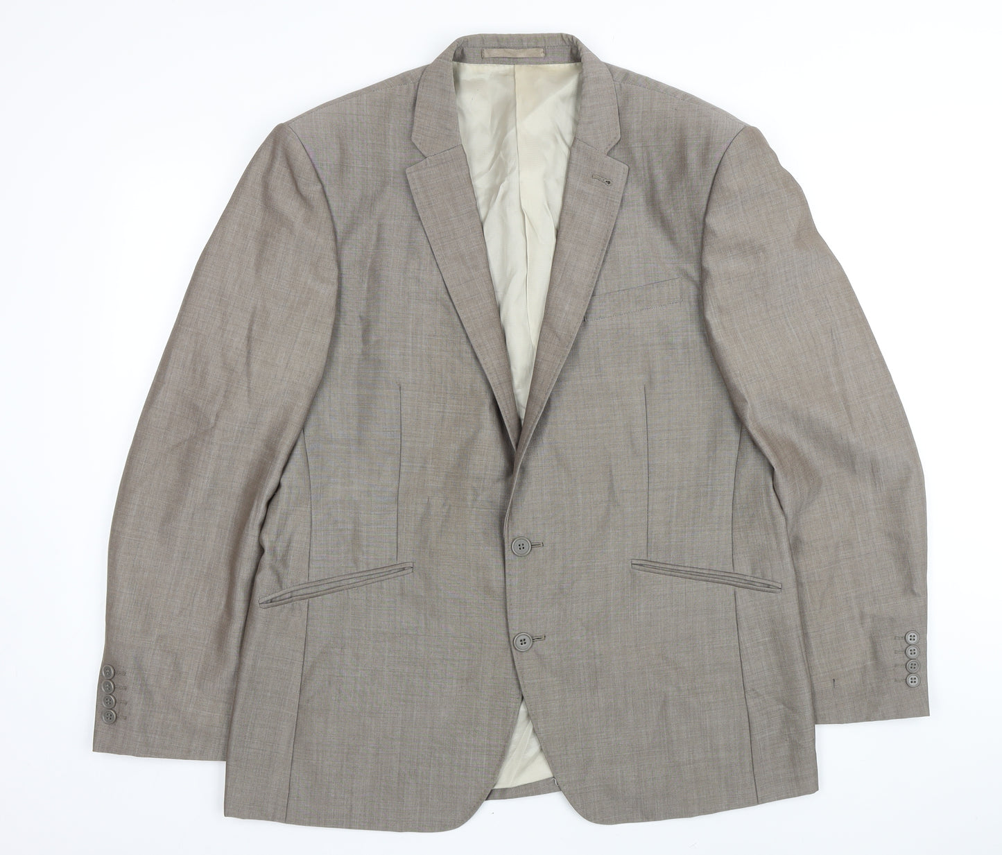 Jones Mens Brown Wool Jacket Blazer Size 44 Regular