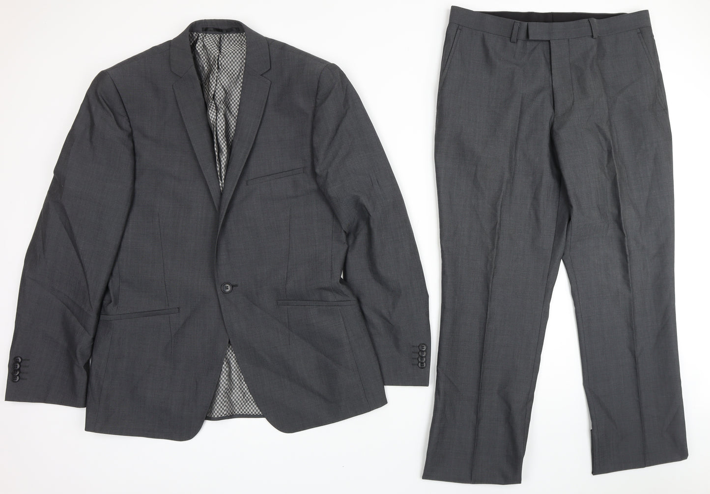 Lambretta Mens Grey Wool 2 Piece Suit Size 40 Regular