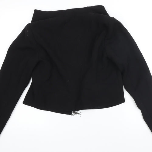 Label Lab Womens Black Jacket Blazer Size 12 Hook & Loop