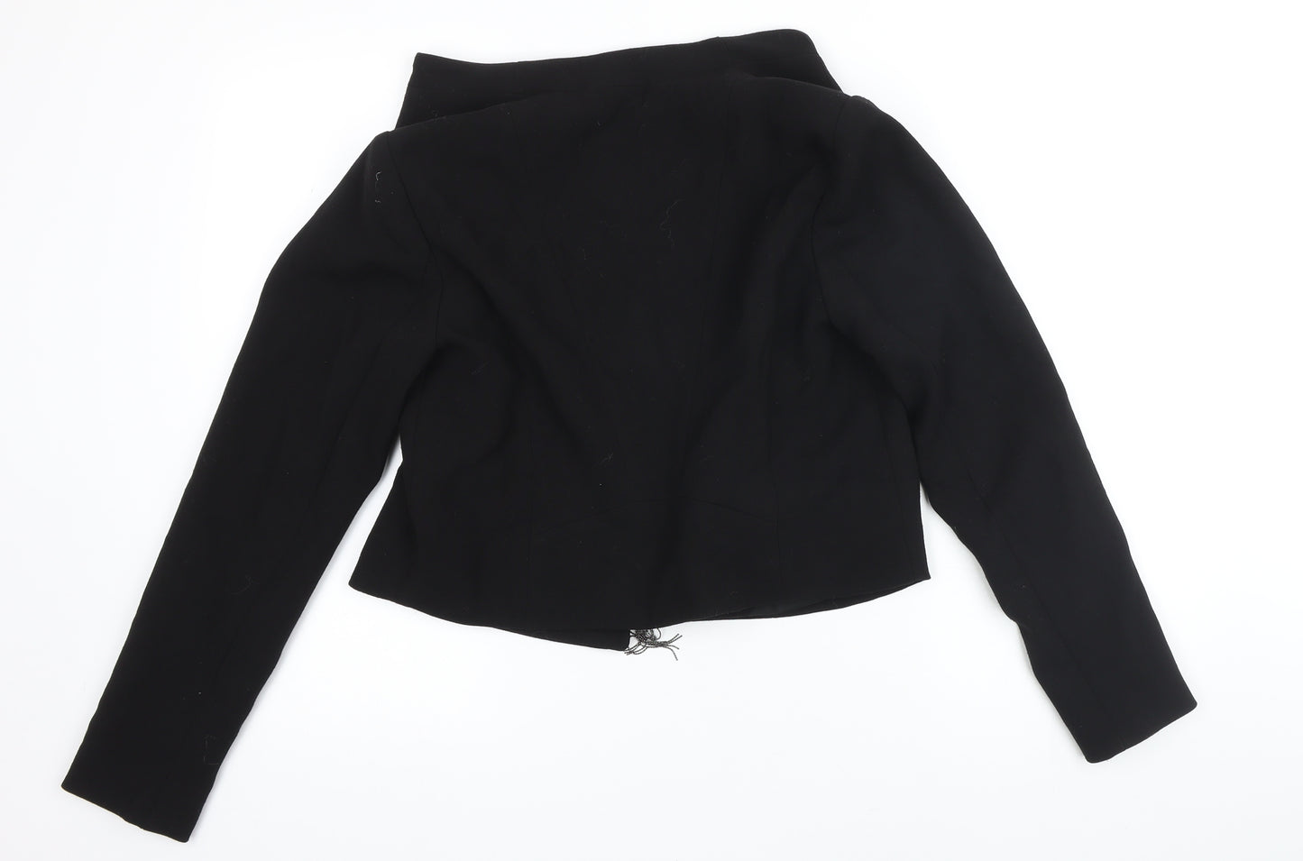 Label Lab Womens Black Jacket Blazer Size 12 Hook & Loop