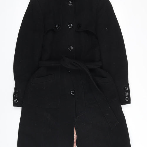 Ted Baker Womens Black Overcoat Coat Size 10 Button