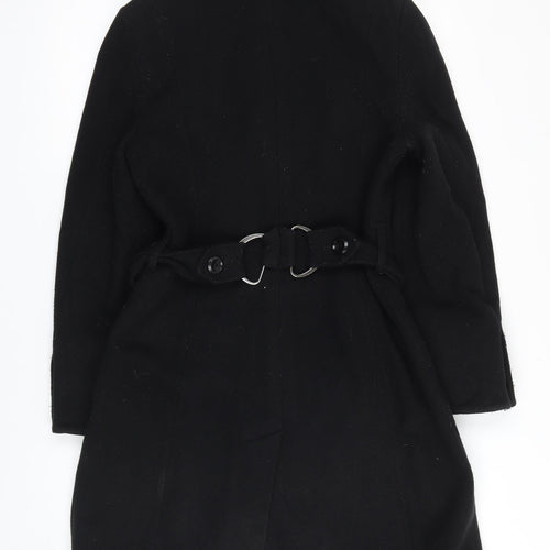 Ted Baker Womens Black Overcoat Coat Size 10 Button