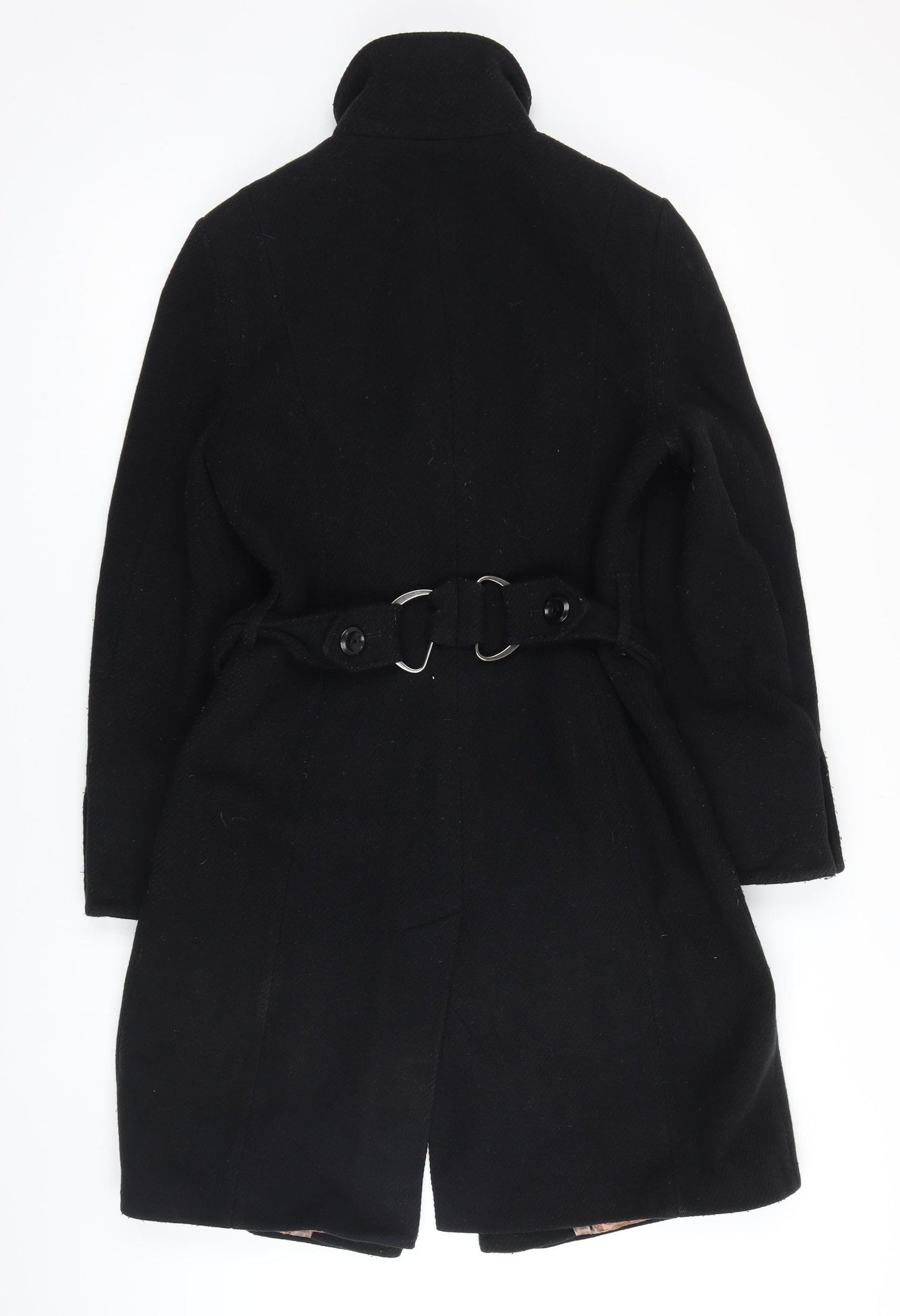 Ted Baker Womens Black Overcoat Coat Size 10 Button