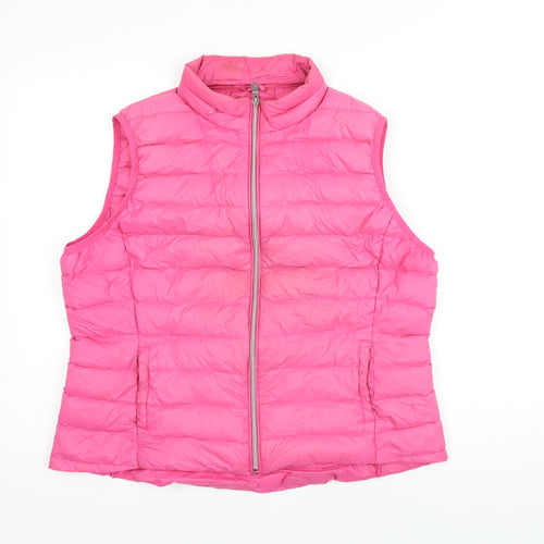 M&S Womens Pink Gilet Waistcoat Size 18 Zip