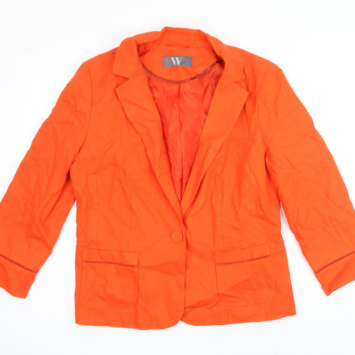 BHS Womens Orange Jacket Blazer Size 14 Button