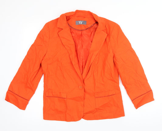 BHS Womens Orange Jacket Blazer Size 14 Button