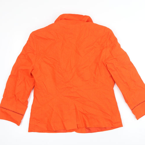 BHS Womens Orange Jacket Blazer Size 14 Button