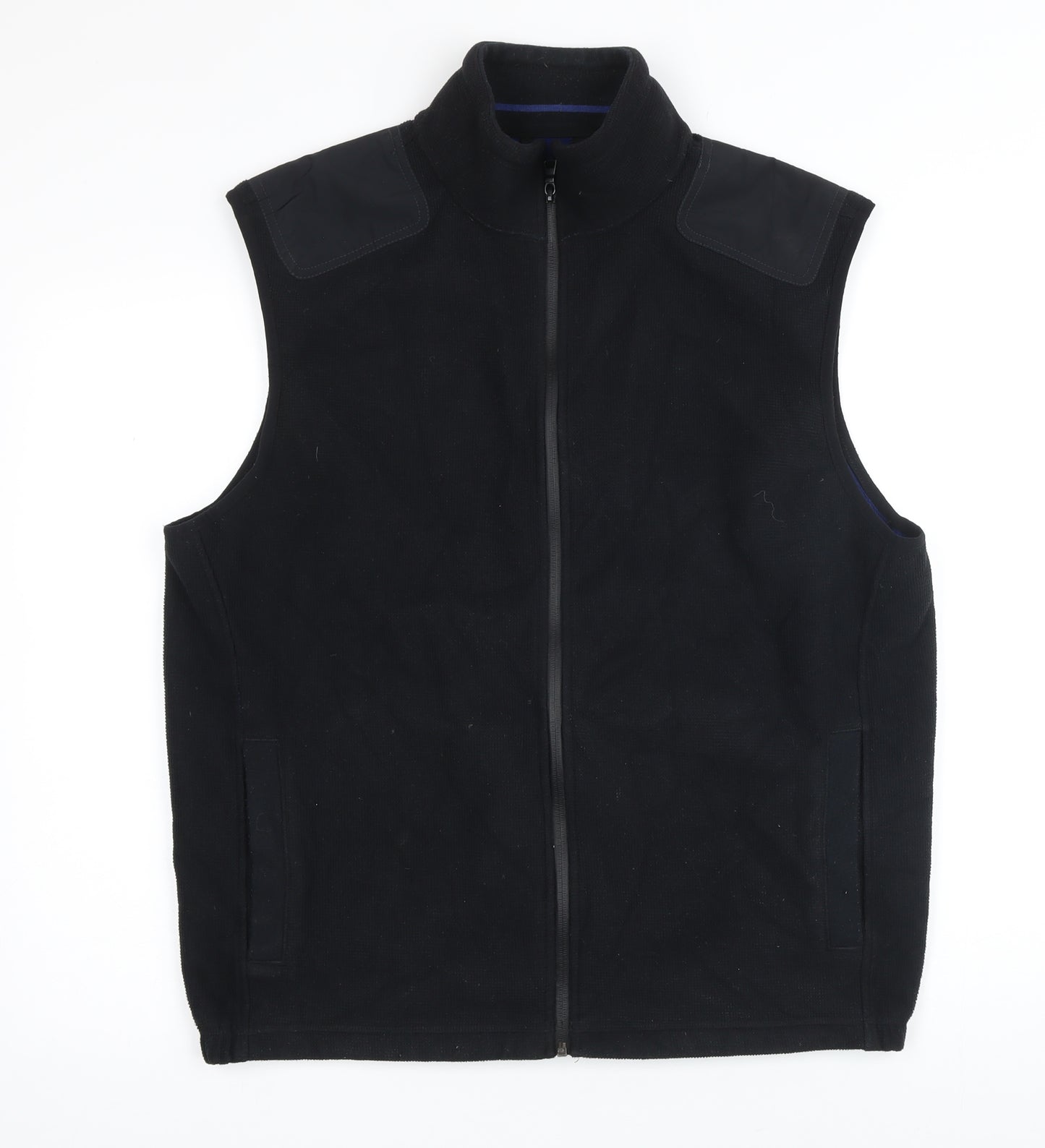 M&S Mens Black Gilet Waistcoat Size L Zip